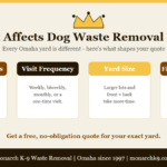 Infographic: what affects dog poop removal cost in Omaha.